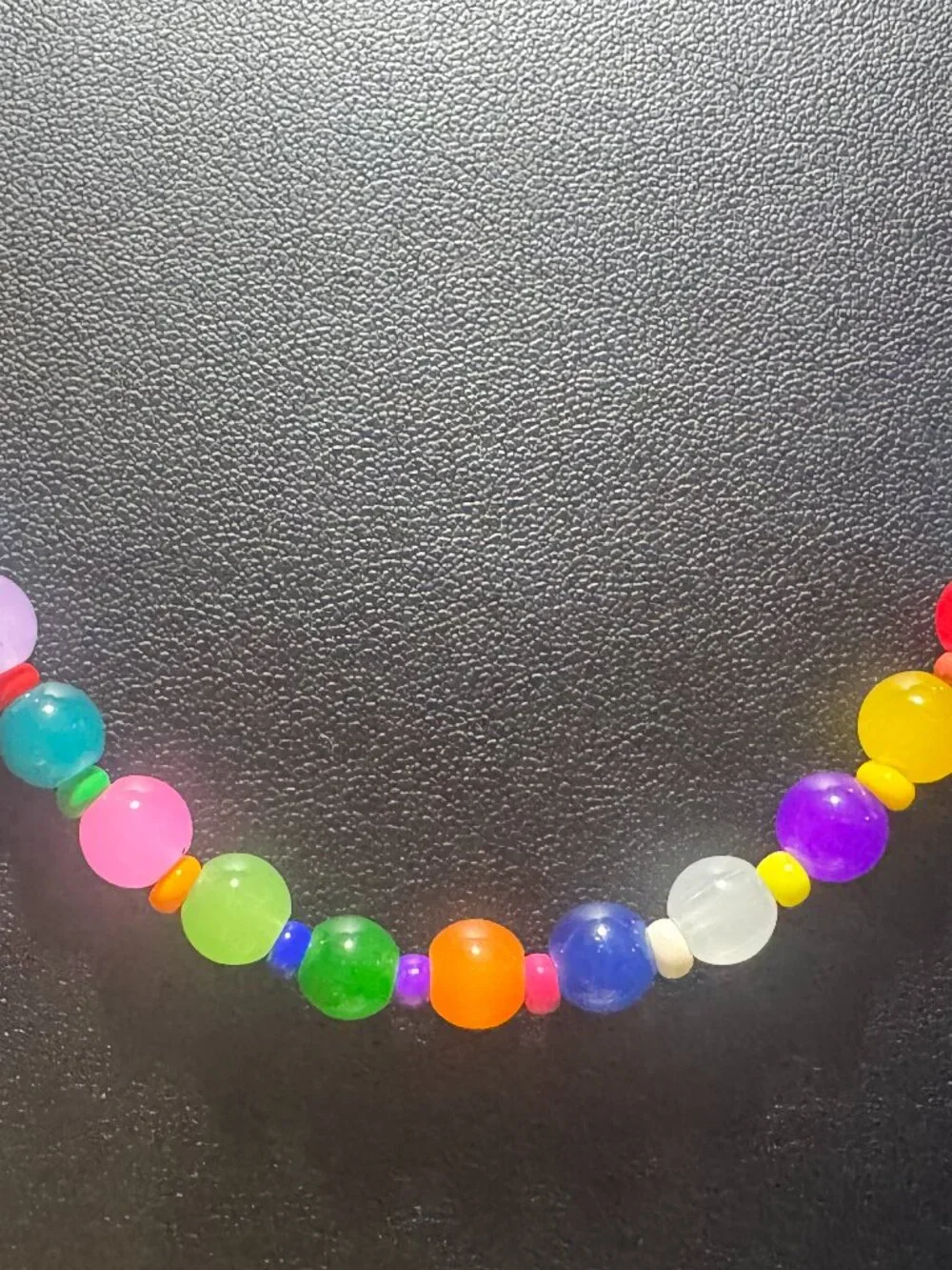 Tennis Necklace Multicolor High Quality 8mm Round Glass Beads for Kids / Teens